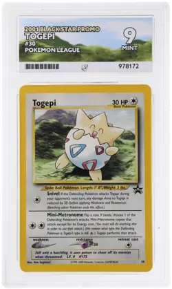ACE 9 Togepi Black Star Promo #30 Pokemon League WOTC English Pokemon - Image 1