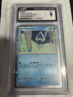 2023 Pokemon Paradox Rift 037/182 Holiday Calendar Snorunt CGC Mint 9 - Image 1
