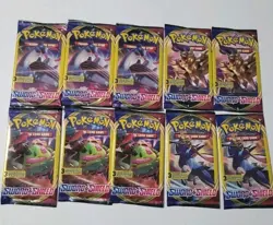 Lot of 10 Sword And Shield 3 Card Booster Packs. Unweighted Factory Sealed - Image 1