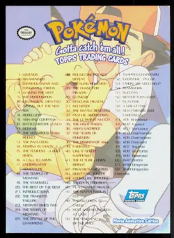 1999 Topps Pokemon Series 2 Blue Logo Base Checklist #NNO - Image 2