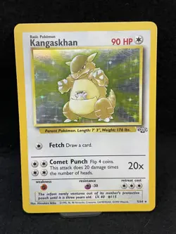 Kangaskhan Holo Rare Pokemon TCG Jungle 5/64 LP to MP no creases - Image 1