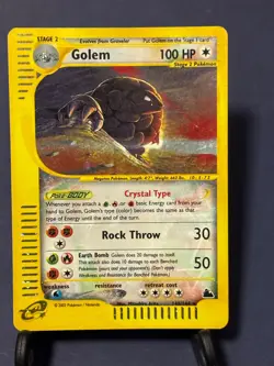 Golem Crystal 148/144 Skyridge Reverse Holo Secret Rare Pokemon TCG Nintendo - Image 1