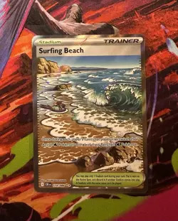 Surfing Beach 114/086 Ultra Rare ME04: Chaos Rising Pokemon NM - Image 1