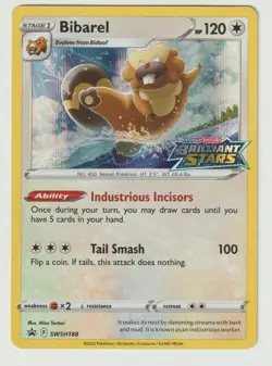 Pokemon Card Bibarel SWSH188 Black Star Promo STAMPED Brilliant Stars - Image 1