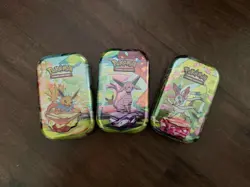 Pokemon Scarlet & Violet-Prismatic Evolutions Mini Tin Espeon, Jolteon, Sylveon - Image 1