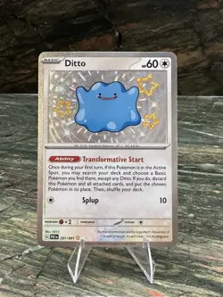 Pokemon TCG Ditto Scarlet & Violet: Paldean Fates 201/091 Holo Shiny Rare - Image 1