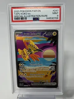 Pokemon 2023 SV Paradox Rift Tapu Koko EX 247/182 PSA 9 - Image 1