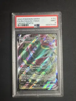 Pokemon TCG Rayquaza VMAX Crown Zenith Holo Ultra Rare PSA 9 - Image 1