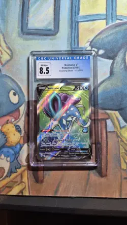 CGC 8.5 - Pokemon Suicune V 173/203 Evolving Skies Full Art Secret Rare 8 9 PSA - Image 1