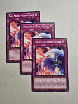 3x Yugioh Playset Dark Magic Mirror Force MP25-EN394 Common 1st Ed Near Mint - Image 1