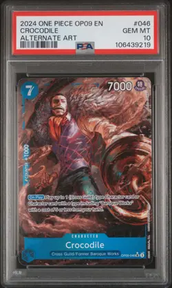 ONE PIECE OP09-EMPERORS IN THE NEW WORLD #046 CROCODILE ALTERNATE ART PSA 10 GEM - Image 1