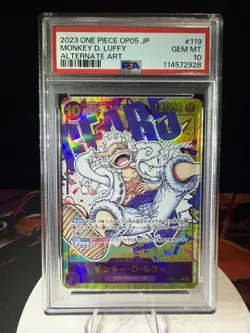 ONE PIECE MONKEY D. LUFFY 2023 JPN GEAR 5 OP05-119 ALT ART gem mint PSA 10 #119 - Image 1