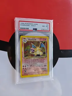 Charizard 4/102 Base Set Holo Pokemon Card WOTC TCG 1999 Vintage Graded PSA 8 - Image 2