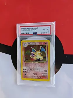Charizard 4/102 Base Set Holo Pokemon Card WOTC TCG 1999 Vintage Graded PSA 8 - Image 3