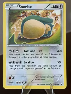 Snorlax 77/124 - XY Fates Collide Non-Holo Rare Pokemon Card 2016 - Image 1