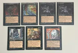 7x Black: 4x Uncommon + 3x Common MTG - Fallen Empires - Englisch ©1994 NM/EX - Image 1