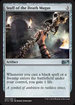 Staff of the Death Magus -Foil Medium Play MTG Magic 2015 Core Set - Image 1