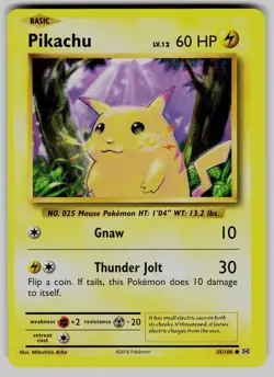 Pikachu 35/108 Common Evolutions Pokemon Near Mint - Image 1