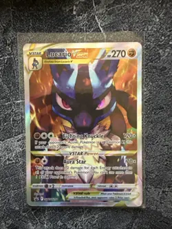 Pokemon TCG Lucario VSTAR SWSH291 Black Star Promo Full Art Holo Card - Image 1