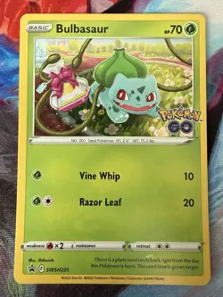 Bulbasaur SWSH231 Pokemon Go Sword & Shield Black Star Promo Cosmos Holo NM - Image 1