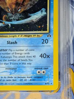 Kabutops 6/75 1st Edition Holo Rare Neo Discovery Pokemon Tcg PSA 8 NM-MT - Image 4