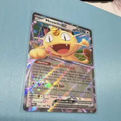 Pokemon Meowth EX Holo Rare POR 062/088 Cat 170 HP Basic Pokemon TCG - Image 1