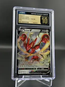 Scizor V Full Art Holo 183/189 2020 Pokemon Darkness Ablaze CGC 10 PRISTINE BL - Image 1