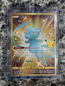 Mew GOLD Pokemon TCG 2021 Celebrations 25th Anniversary 025/025 RARE - Image 1
