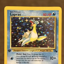 Pokemon TCG 1st Edition Rare Holo Lapras 10/62 Fossil Card WOTC 1999 - Image 2