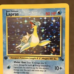 Pokemon TCG 1st Edition Rare Holo Lapras 10/62 Fossil Card WOTC 1999 - Image 4
