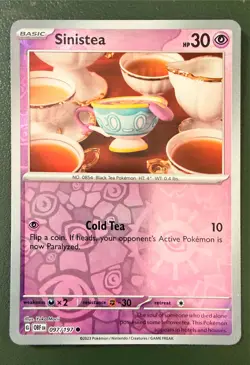 Pokemon TCG Sinistea 97/197 Obsidian Flames SV3 Reverse Holo NM - Image 1