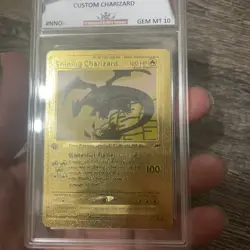 Pokemon Shining Charizard HP 100 Gold Foil Fan Art Card 107/105 1st Edition - Image 2