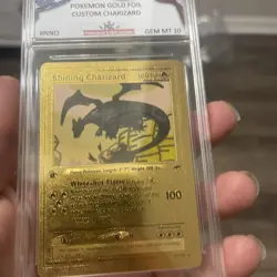 Pokemon Shining Charizard HP 100 Gold Foil Fan Art Card 107/105 1st Edition - Image 4