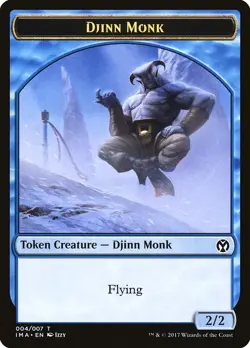Djinn Monk MTG Iconic Masters Token NM x4 (2/2 Flying) - Magic Card - Image 1
