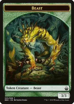 Beast MTG Battlebond Token NM x1 (3/3) - Magic Card - Image 1
