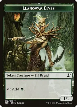 Llanowar Elves MTG Timespiral Remastered Token NM x2 (1/1 G) - Magic Card - Image 1