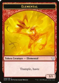 Elemental MTG Dominaria Token NM x4 (3/3 Haste) - Magic Card - Image 1