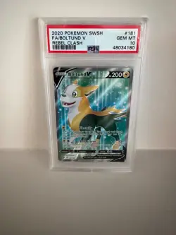2020 Pokemon Sword & Shield Rebel Clash #181 Boltund V PSA 10 - Image 1