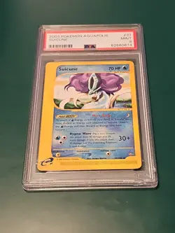 Pokemon PSA 9 MINT Suicune 37/147 Aquapolis Non-Holo Rare 2003 - Image 1