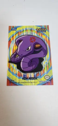 2000 POKEMON TOPPS SERIES 2, STICK-ON CARD #4 OF 10 ARBOK - Image 1