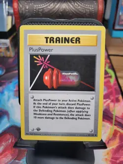 PlusPower 84/102 1st Edition Shadowless Base Set HP - Pokemon Trainer Card - Image 2