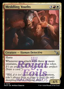 Meddling Youths 4x FOIL MTG Murders at Karlov Manor MKM Uncommon MINT red white - Image 1
