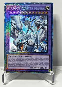 Dragon Master Magia Platinum Secret Rare Yugioh Card RA04-EN055 1st Edition - NM - Image 1