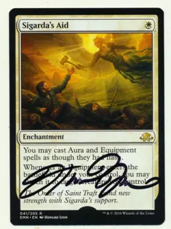 MTG Artist Proof Sigarda's Aid Eldritch Moon Signed Magic The Gathering - Image 1