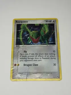 Pokemon Card TCG Rayquaza 3/17 2006 Pop Series 1 Cosmos Holo HP/DMG - Image 1