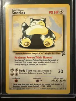 Snorlax 30/130 NM Non Holo Rare Base Set 2 Pokemon Card! - Image 1