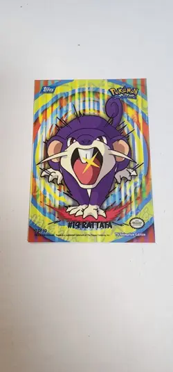 2000 Topps Pokemon TV Rattata #19 Stick-Ons Sticker 9 of 10 Blue Logo - Image 1