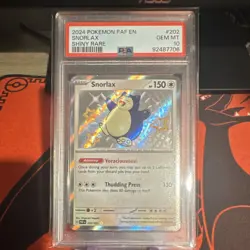 2024 Pokemon SV Paldean Fates Snorlax 202/091 Shiny Rare Holo PSA 10 EN - Image 1