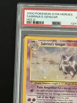 Pokemon 2000 Sabrina's Gengar Unlimited Holo Gym Heroes PSA 8 SWIRL!!! - Image 5