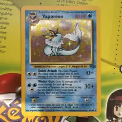 Wizards of the Coast Pokemon TCG Vaporeon Jungle Holo Rare ENG 1999 80HP 12/64 - Image 1